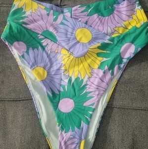 Aerie High Waisted High cut Floral Bikini Bottom